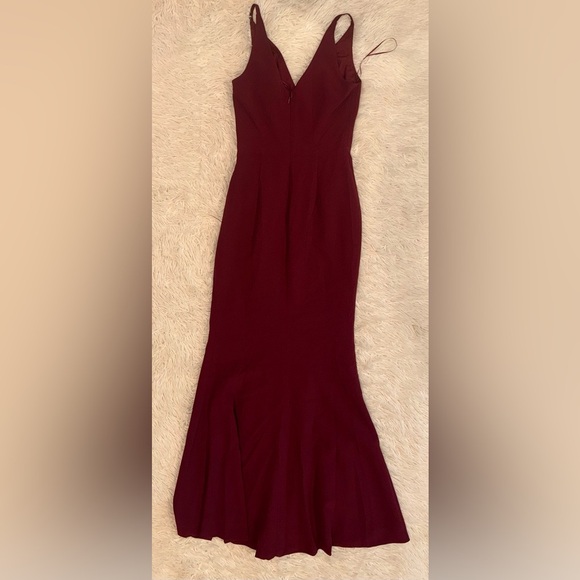 NWOT DRESS THE POPULATION Jordan Ruched Side
Slit Dress burgundy sz S - Picture 4 of 8